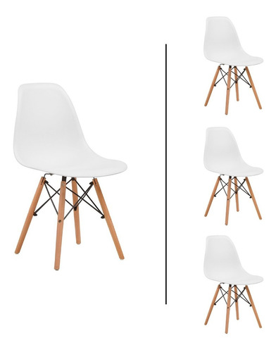 Set De 4 Sillas Modernas Para Comedor Eames Bárbara Home