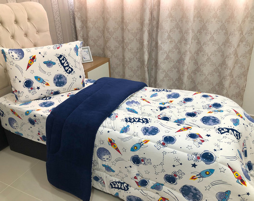 Coberdrom Para Quarto Infantil Estampado Personagens Malha