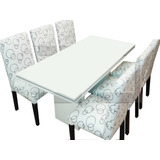 Juego Mesa Comedor Rectangula Tr 160x80+6 Silla Eco C/dibujo