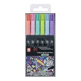 Marcador Artistico Koi Coloring Brush Pen C/6 Tons Coloring 