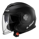 Casco Abierto Ls2 570 Verso Doble Visor Negro Mate - Um