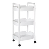 Carrito Organizador 360 Multiusos 3 Niveles Plástico Blanco