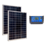 Kit Painel Placa Energia Solar 2x30wp Pwm 30a