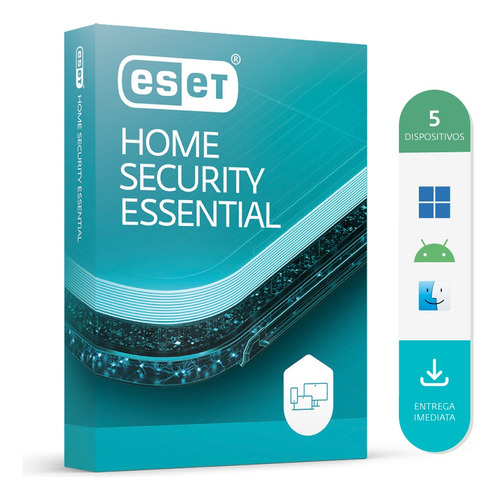 Antivírus Eset® Home Security Essential 5 Dispositivos 1 Ano