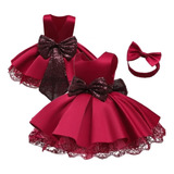  Vestido Princesa Con Cintillo De Lazo Niñas T 1 - 4 Años S2