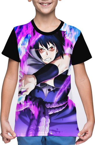 Camiseta/camisa Infantil Sasuke Uchiha Chidori -naruto Anime