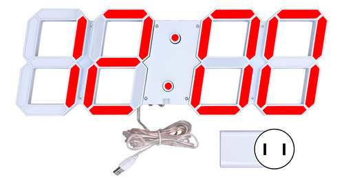 Reloj Despertador De Pared Digital Led 3d De 16,6 Pulgadas