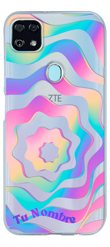 Funda Para Zte Para Mujer Curvas Colores Con Tu Nombre