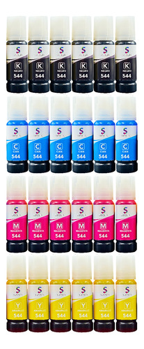 24 Botella Para Epson 544 L1210 L3210 L3250 Tinta Compatible