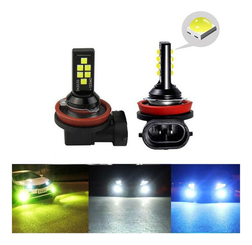 2 Faros Antiniebla 3030smd De 12 Led Para Coche Y Motociclet