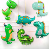 Kit Balão Dinossauro 4d Gigante Metalizado Baby 5 Unidades