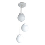 Colgante Globo Esfera De Vidrio Opal 10x18 Cm 3 Luces - E27