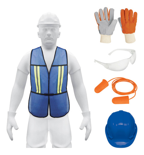 Seguridad Azul (chaleco, Guantes, Lentes, Tapones, Casco)