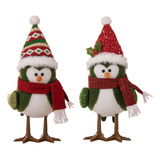 2 Decorações De Mesa De Natal Pássaros Decorativos