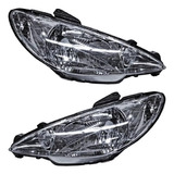 Par De Faros Peugeot 206 2006 2007 2008 2009 Liso Tyc.