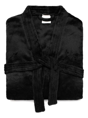 Roupão Kimono Microfibra Masculino Banho Soft Preto