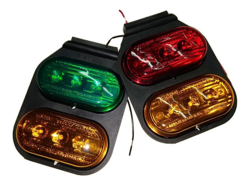 Faros Flexibles Led Dobles Rojo Verde Ambar Acoplado Trailer