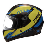 Casco Para Moto Integral Mac Helmets M67 Bass  Azul Y Amarillo Y Negro Talle S 