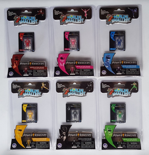 Power Rangers World's Smallest Micro Action Figures Set De 6