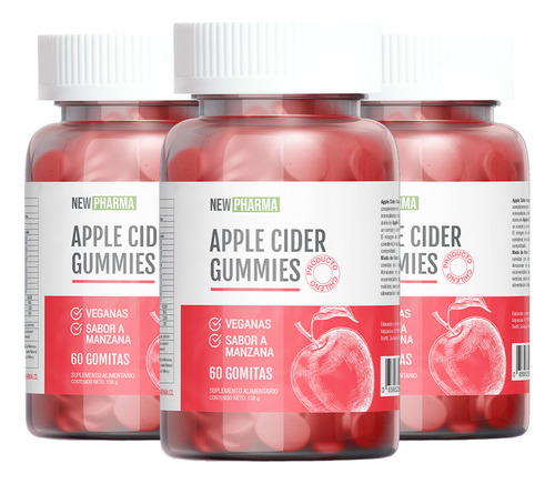 Pack 3 Vinagre De Sidra De Manzana Gummies - Newpharma