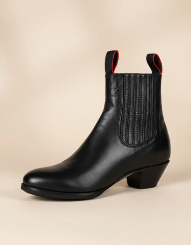 Botin Hombre Caballero Danza Folklorica Piel Negro Blanco | Meses sin interés