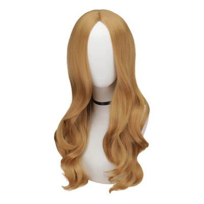 Megan Cos Peluca Pelo Rizado Castaño Claro