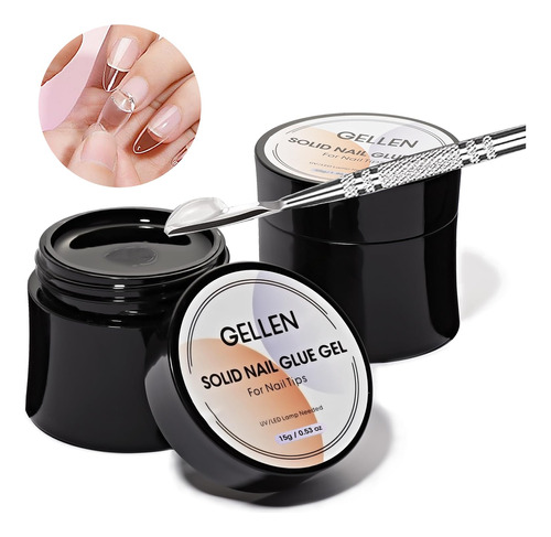 Gellen Juego De 2 Adhesivos De Gel Solido Para Unas De Gel S