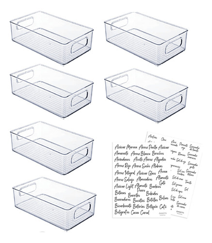 6 Cajas Organizadoras De Almacenaje - 75 Etiquetas - Zanetti