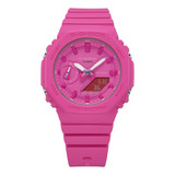 Reloj Mujer Casio Gma-s2100p-4adr G-shock Color De La Correa Fucsia Color Del Bisel Fucsia Color Del Fondo Fucsia