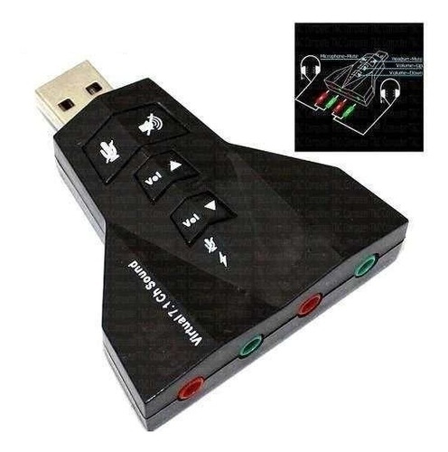 Tarjeta Sonido Usb Externa 2.0/7.1 2 Entradas 2 Salidas