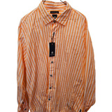 Camisa A Rayas Scappino Nueva 100% Original Naranja