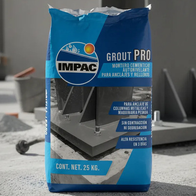 Mortero Cementicio De Alta Fluidez Grout Pro Impac 25 Kg | Meses sin interés