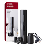 Kit De Vino 4 En 1 Sacacorcho Electrico Usb Decantador Tapón