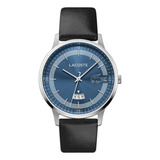 Reloj Lacoste 2011034 Para Hombre En Piel Negro 41 Mm