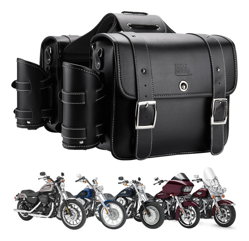 Alforjas Moto Chopper, Bolsas Laterales 20l, Portavasos Univ