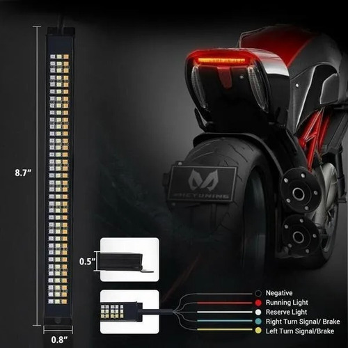 Luz Led Trasera Stop Direccional Ambar Motocicleta Mictuning