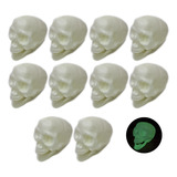 Kit 10 Cranio Caveira Esqueleto Neon Brilha Escuro Halloween Cor Branco