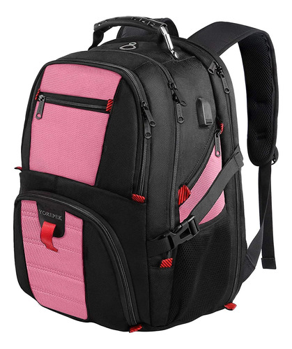 Mochila De Viaje Yorepek , Para Laptops De 17'', Rosa