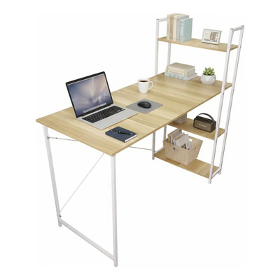 Escritorio Repisa Minimalista Metalico Oficina-trabajo Color Beige | Envío gratis