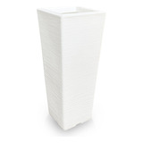 Vaso De Planta Quadrado Grande Polietileno 90x40 Cm Branco