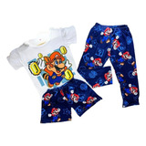 Playera Short Y Pantalón De Algodón Superhéroes Marvel Niños