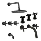 Griferia Lavatorio Pared Bidet Ducha Peirano Black Velvet