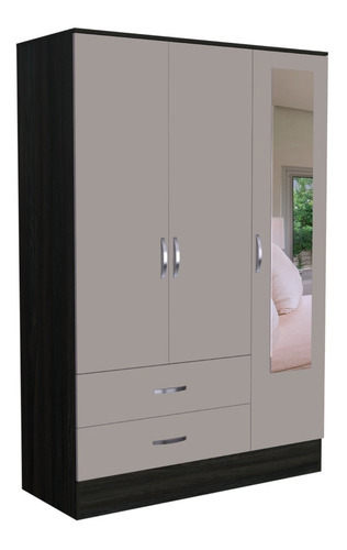 Closet Balton 181x120x49 Con Espejo Rta Color Taupe Wengue