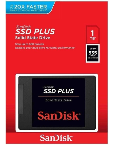 Hd Ssd Sandisk 1tb Disco Sólido 535mbs Interno Sandisk Ssd Plus Sdssda-1t00-g26 1tb Cor Preto