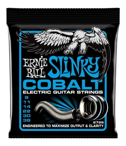 Ernie Ball 2725 Cuerdas Guitarra Eléctrica Cobalt 8-38