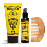 Barba Forte Danger Kit Beard Balm 170g + Tônico 45ml + Pente