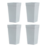 Kit 4 Vasos Planta Coluna Casa Escritório Sala 17l Rattan