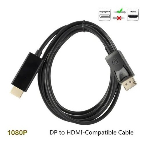 Cable De Display Port Macho A Hdmi Macho 1.5 Metros