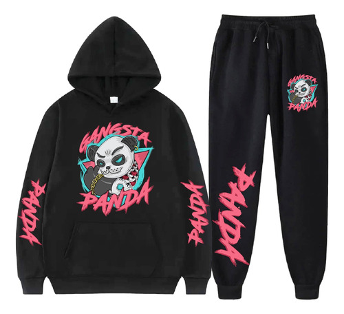 Conjunto Moletom Blusa Calça Gangsta Panda Streetwear Japão