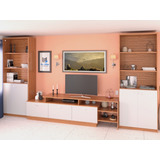 Combo Mesa Rack Tv + 2 Bibliotecas Living Modular Moderno